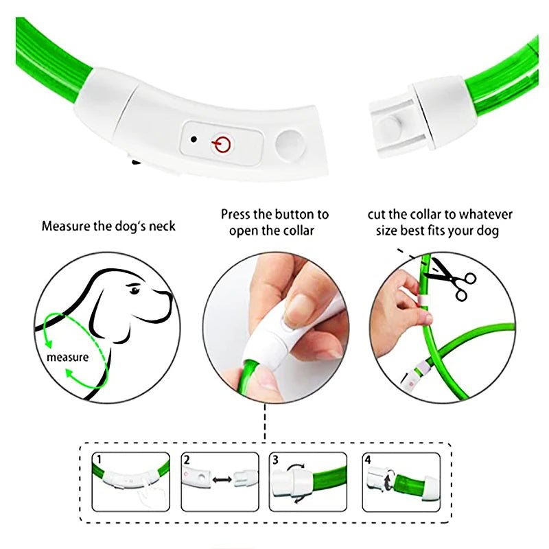 USB Rechargeable LED Dog Collar for Night Safety - pet-joyful store
