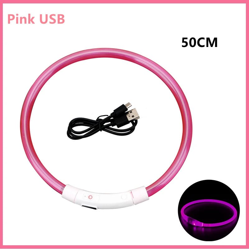 USB Rechargeable LED Dog Collar for Night Safety - pet-joyful store