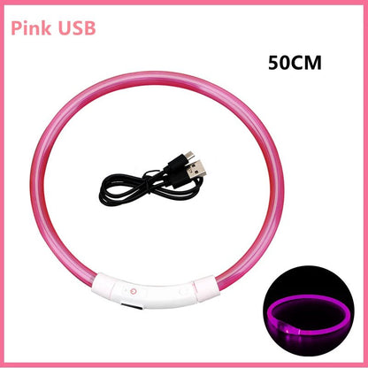 USB Rechargeable LED Dog Collar for Night Safety - pet-joyful store